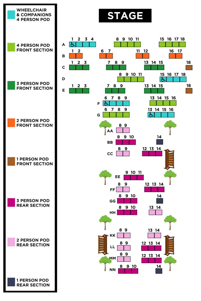 HILLCREST CENTER FOR THE ARTS OUTDOOR PATIO STAGE COVID SAFETY SEATING PLAN